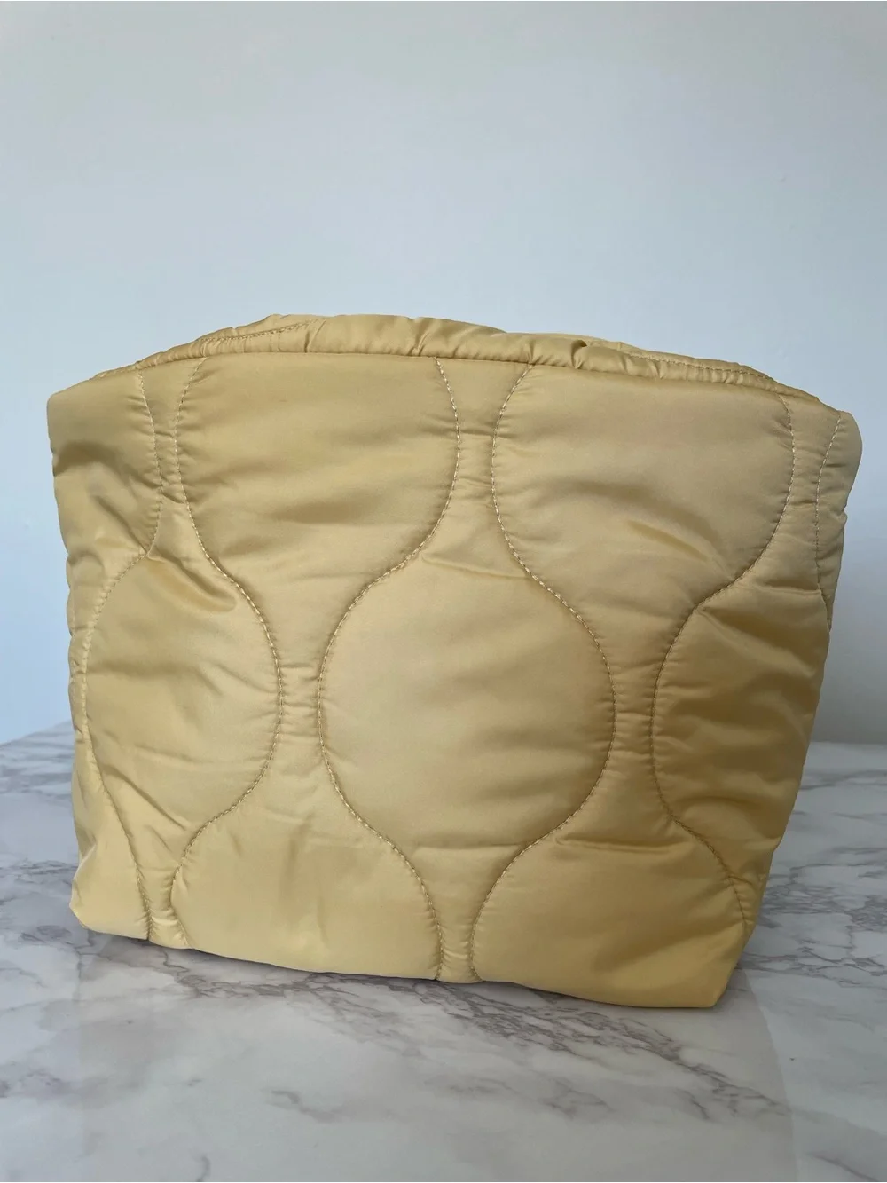 Dé Rococo Quilted Pouch Mustard Yellow Cosmetic Bag